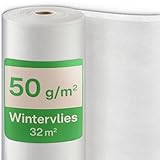 Praknu Wintervlies für Pflanzen Frostschutz 50g/m² - 20m × 1,6m auf Rolle – Winterschutz für Kübelpflanzen – Reißfest & Atmungsaktiv – UV Stabil