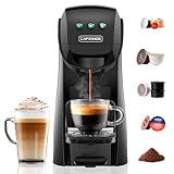Warriors1 5-in-1 Kapselmaschine für Nespresso Original, Dolce Gusto, Lavazza A Modo Mio Kapsel, Espresso Point und Kaffeepulver, 20 bars, 0,8 L, Automatische Mini Kaffeemaschine für Zuhause und Büro