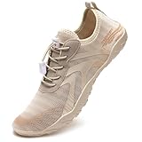 IceUnicorn Wasserschuhe Damen Badeschuhe Schwimmschuhe Strandschuhe Unisex Herren Bequem Modisch Bunt(Tief Beige,36EU)