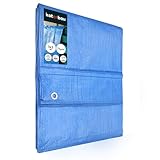 KOTARBAU® Gewebeplane 3x3 m Blau 75g/m2 Abdeckplane Verstärkten Ösen Schutzplane Bauplane Wasserdicht Reißfest Industrieplane Jede Wetterlage