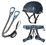 Generisch LACD Klettersteigset Pro Evo 3.0 + Klettergurt Easy EXP + Helm Protector 2.0 (midnight navy)