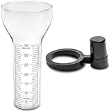 ersatzteilshop basics Regenmesser Ersatzglas 35 mm/qm für Frosch, Rabe und Maus inkl. Halterung Niederschlagsmesser Glas