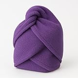Terryshop74 Haarturban Handtuch zum Trocknen und Sammeln für mittelkurzes Haar (Violett, Medium)
