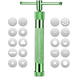 Extruder Clay,Tonpressen Clay Handwerk,Edelstahl Zuckerpaste Extruder,Fondant Presse mit 20 Formen,Dekoration Werkzeug Backen Baking Tool,Zuckerguss Glätter zum Dekorieren von Kuchen, Tonherstellung
