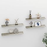 HANJIEFACAI jackenhalter Wand,wandgarderobe,Garderobe Wand,Wandregale 4 STK. Betongrau 60x9x3 cmgarderobenleiste,flurgarderobe,gaderobe,wandgarderobe,