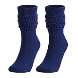 Socken Damen Schwarz Kurz Mittelhohe Tube Bubble Socken Modische und vielseitige Socken Herren- und Damensocken im gleichen Stil Ringelsocken Damen 39-42 (Navy, One Size)