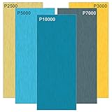 30pcs Schleifpapier Körnung 2500, 3000, 5000, 7000 and 10000 Schleifblätter Sandpapier für Auto Holzmöbel Stein Lack Metall Glas, 9,3x23cm pro Blatt