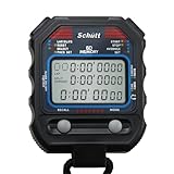 SCHÜTT Stoppuhr PC-90 (60 Memory Speicher | Uhrzeit & Datum | Dualtimer) - Digital Profi Stoppuhr mit Druckpunktmechanik | spritzwasserfest | Trainer