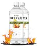 HaA Bioethanol 96,6% Premium 2 x 1L – Für Bioethanol Kamin & Tischfeuer Indoor – Bio Ethanol für Tischkamin Indoor & Outdoor - Geruchsarm & rückstandsfrei – Bio Ethanol aus nachwachsenden Rohstoffen