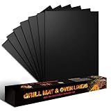 Grillmatte für Gasgrill 33x40cm BBQ Grillmatte 7er Set, Wiederverwendbar Backmatte Backpapier Dauerbackfolie, Antihaft grillplatte für Gasgrill, Elektronischen Grill, Backofen