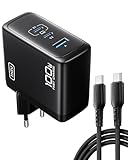 INIU 100W USB C Ladegerät, Laptop Schnellladegerät mit USB C Kabel, GaN 3-Port Mehrfach Netzteil für MacBook Air Pro, iPad, iPhone 17 16 15 Pro Max, Samsung Galaxy S25 S24 Ultra, Pixel, Switch 2 etc