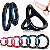 Dreieckiger Penisringe，Pleasure Ring Set 5 Cockringe Silikon Cockringe Hodenringe für Eine Härtere und Längere Erektion Erotisches Sexspielzeug für Paare Passend für Jede Größe Penis Ring Schwarz