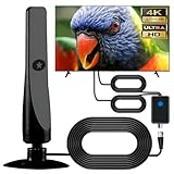 Rewave TV Antenne, DVBT2 Antenne, Freeview, Universal Digitale TV-Antenne für den Innenbereich, mit Starkem Signal, 50+ Meilen Reichweite, 4K 1080P Smart-TV-Antenne für den Innenbereich