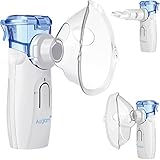 Inhalator Vernebler,Inhaliergerät für Kinder und Erwachsene,Inhalationsgerät tragbar Vernebler Set geräuscharmes Inhalator mit Mundstück,Selbstreinigungsfunktion, bei Erkrankungen der Atemwege