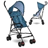 Lorelli Ultra Leichter Buggy Kinderwagen Vaya - nur 4,7kg - Kompakter Sportsitz bis 15kg, Sitzbuggy mit 5-Punkt-Gurt, faltbarem Verdeck und ergonomischen Griffen, klappbarer Reisekinderwagen, blau