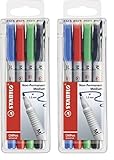 STABILO - Folienstift - OHPen universal - wasserlöslich medium - 8er Pack - grün, rot, blau, schwarz