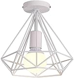 ZIXINFEI Bürodeckenleuchten Deckenleuchten Deckenleuchte Wohnzimmer Retro Metall Diamant Form Design Schlafzimmer Antik Deckenlampe Rustikal für Halle,Küche, Bar, Fundament(B)