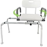 TAZZOR Duschstuhl mit Lehne, Höhenverstellbar Anti-Rutsch Badewannenstuhl mit Armlehnen, Badewannenlift für Senioren, Duschsitz für senioren
