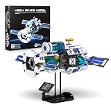 Technik Raumstation Baustein Set, Weltraum Bausteine Spielzeug mit Ausstellungs Ständer, Luft und Raumfahrt Sammelsets für Erwachsene und Kinder, Ideas Geschenk für Weltraumliebhaber, 550 Teile