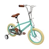 LKHDONG Kinderfahrrad 14 Zoll, Kinderfahrrad mit Stützrädern ab 3-4 Jahre Jungen und Mädchen, HöHenverstellbar Fahrrad Kinder für Schulung Reiten (Grün)