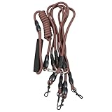 TOKIDNY Outdoor Nylon Hundeleine 15m mit Gepolstertem Griff Abnehmbare Vierfach Leine für Mehrere Hunde Strapazierfähig und Schmutzabweisend