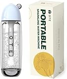 OTE Tragbar wassersprudler, Sprudelwasser Maschine 450ml Compact Size, Wasser sprudel gerät Keine Elektrizität, Doppellagige PET-Flasche, BPA-frei, Blau(Keine CO2-Zylinder)