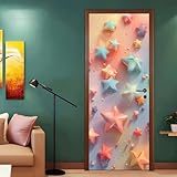 Türtapete Selbstklebend 90X200 Sterne Türposter Fototapete Türfolie Poster Tapete 3D Türaufkleber Diy Türbild,Pvc Tapete Zimmerdekoration
