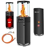 KESSER® Heizstrahler Gas Terrassenheizstrahler Gasheizungen Gasheizstrahler Gasheizer inkl. Schutzhülle Outdoor-Heizung Mobiler Heizpilz Flammenheizer, Pyramide Terrassenheizer, mit Bodenrollen