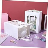 TOBBOMEY 20 Stück Teiliges Weiße Geschenktüten mit Klarem Sichtfenster Stabile Papiertragetaschen mit Griffen Große Verpackungsbeutel für Geschenke Party Hochzeit und Geburtstagsfeiern