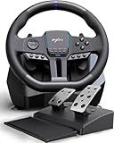 PXN V900 Gen2 Gaming Lenkrad mit Pedalen – 16 Bit, 280mm, 270°/900°, Vibrationsfeedback, Hall-Effekt-Pedale, Schaltwippen, Companion-App, Klemmen – Lenkrad für PC, Xbox, PS4, PS3 und Switch