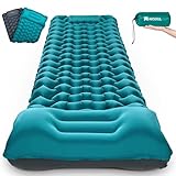 AKSOUL Isomatte Camping Luftmatratze Selbstaufblasend: Ultraleicht Outdoor Groß Aufblasbare Matratze Dick Selbstaufblasbare Schlafmatte Mit Kissen Faltbar Thermo Iso Matte Für Zelt Trekking Strand