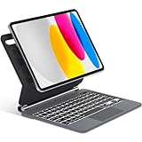 IVEOPPE Magic Keyboard für iPad 10. Generation & iPad 11' A16 (2025), Magnetische Freischwebende Design, Präzises Multi-Touch Trackpad Tastatur für ipad 10 10,9 Zoll / A16 11 Zoll 2025, Schwarz