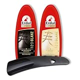 Erdal Schuhglanz-Set, 1-2-3-Glanz Schuhcreme, schneller Glanz für Glattleder, 3-teilig mit Schuhschwamm für alle Farben farblos & Schwarz & Schuhanzieher, Farbauffrischung, Damenschuhe, Herrenschuhe