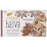 1 x Halva Zypern mit Kakao & Johannisbrot Paradosiaka - Reichhaltiges Sesamkonfekt ist ein Grundnahrungsmittel süß - 1 x 200 g