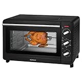 Bomann MBG 6023 CB Multi-Backofen, 30 Liter Backraum, Umluft + Ober- und Unterhitze, inkl. Drehspieß und Pizzastein, 90 Minuten-Timer mit Endsignal, schwarz