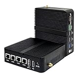 ROUAFWIT Firewall N100 Mini PC Fanless Support Win OPNsense, DDR4 8GB RAM 128GB SSD Win 11 Pro Router Computer, 4 Port i225-V 2.5G LAN, 2 COM, Dual 4K Display