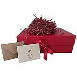 Rot Geschenkbox, Geschenkkarton mit Magnetisch Deckel und Schleife für Hochzeiten, Weihnachten, Geburtstage, Jubiläen Geschenkverpackung Box