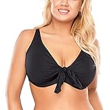 VIVISENCE Bikini BH Dame Bademode Bikinioberteil Musterlos Setteil EU 3202, Schwarz,95D