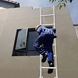 Robuste Metall-Fensterbrunnenleiter – Notfall-Leiter für den Innen- und Außenbereich, Wandmontage, unterstützt 150 kg, ideal für Dachböden und Etagenbetten