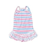 Hunde Weiche T-Shirts Sommerkleidung für Welpen, ärmellose gestreifte Weste, T-Shirt, Haustier-Tutu-Rock, Katzenkleider (A, L)