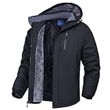 Rapoo Herren Winter Ski Schneejacke Berg Wasserdicht Winddicht Regenjacke, schwarz