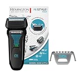 Remington Rasierer Herren Elektrisch F6 Aqua (Nass- & Trocken- Rasierapparat, 100% Wasserdicht, ausklappbarer Detail- & Langhaarschneider, 60 Min Lithium Akku, USB Ladefunktion) Folienrasierer F6000