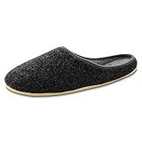OLShop AG Herren Anthrazit Filz Pantoffeln mit Gummisohle Gr. 48