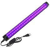 BOSITE 10W Schwarzlicht Röhre,Schwarzlicht UV LED Lamp Bar 395nm mit Schalter und Stecker,UV Licht Tragbare Partylicht Neonlicht für Halloween Club Fluoreszierendes Körperbemalung Disco