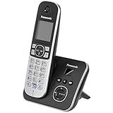 Panasonic KX-TG6821GB DECT Schnurlostelefon mit Anrufbeantworter (strahlungsarm, Eco-Modus, GAP Telefon, Festnetz, Anrufsperre) schwarz