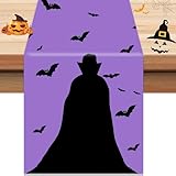 Halloween-Tischläufer, 183 x 33 cm, gruselige Fledermäuse, Oxford-Tischdecke für saisonalen Herbst, Urlaub, Zuhause, Küche, Esszimmer, Spukhaus, Innen- und Außenbereich, Dekoration, Partyzubehör