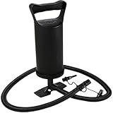 Retoo Luftpumpe Doppelhubpumpe, Manuelle Handpumpe mit 2 Düsenaufsätze, 2X 1,2 Liter Pumpleistung, Handluftpumpe für Pool, Luftmatratzen, Schwarz