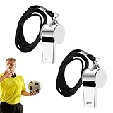 YUGUOLAN 2 Stück Trillerpfeife Sportunterricht, Schiedsrichter Pfeife, Trillerpfeife Kinder, Edelstahl Sportpfeifen, Profi Whistle Mit Schlüsselband, Für Schulsport, Fußball, Hundetraining