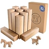 Eli® Schnitzholz Linde - 10er Pack Holzblock - welches Lindenholz zum Schnitzen oder drechseln - Schnitzvorlage - Schnitzset Holz Rohlinge - Kantholz - Holz für Erwachsene und Kinder - Bastelset