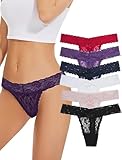Evolyline Tanga Damen Spitze String Tanga Damen Tanga Spitze strings & tangas für damen Sexy string damen tanga set Baumwolle unterhosen tanga Damen Spitze slip Mehrpack spitzen Unterwäsche für Frauen